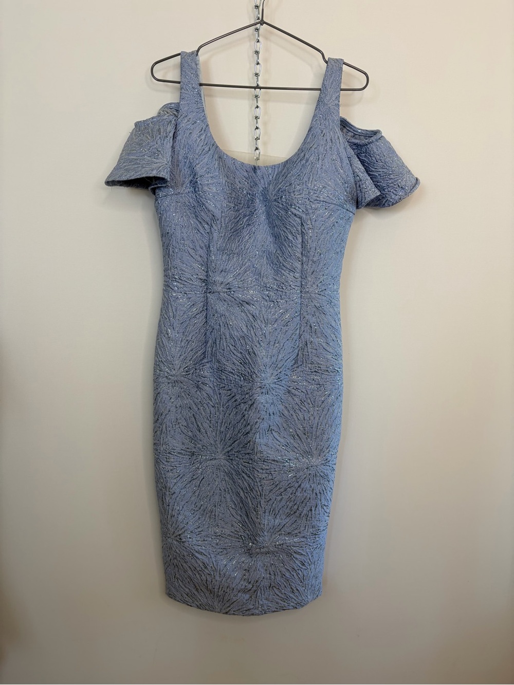 Alberto Makali Light Blue Cold-Shoulder Midi Dress